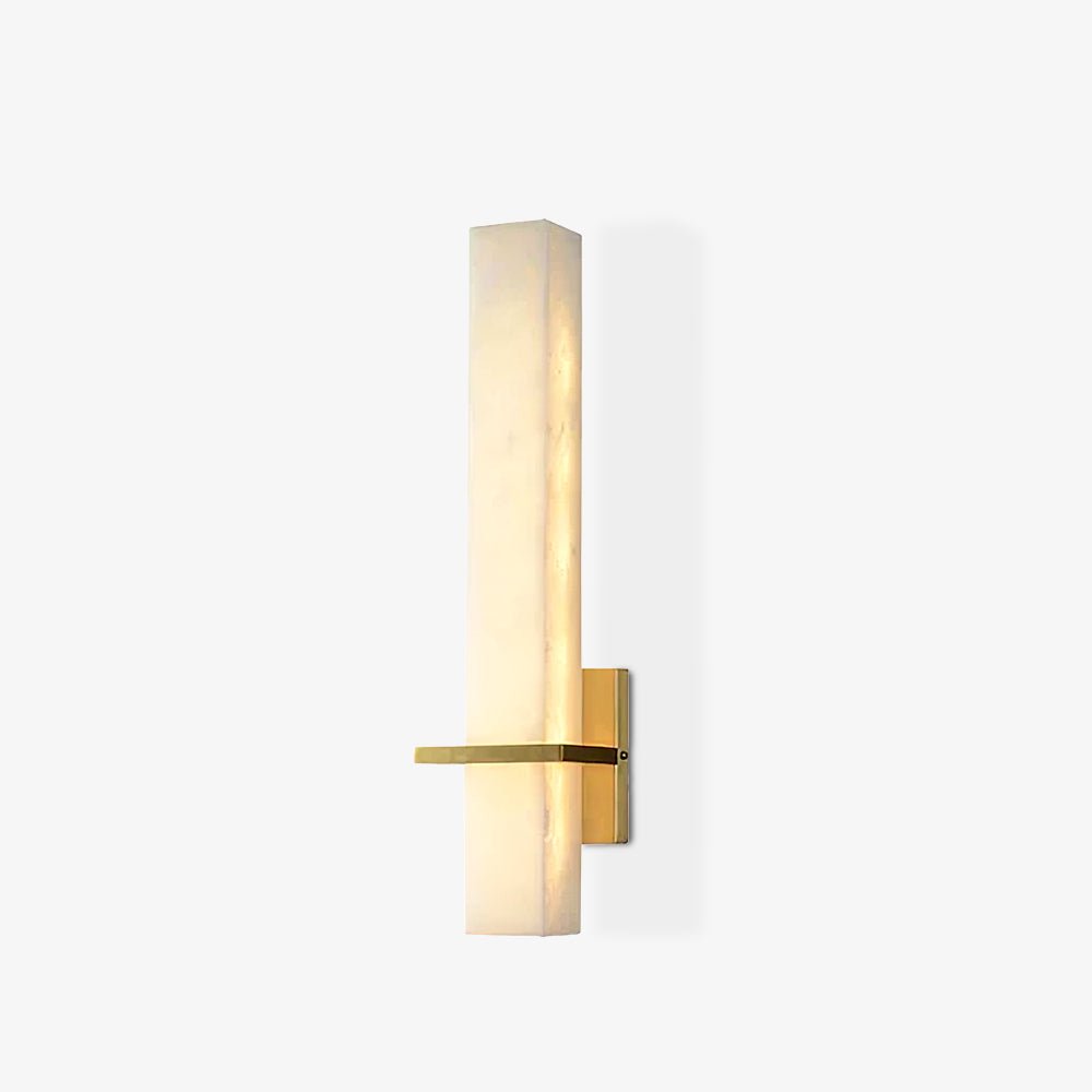 Ritta Wall Lamp White Alabaster Brass Modern Cuboid-Neutral Decor