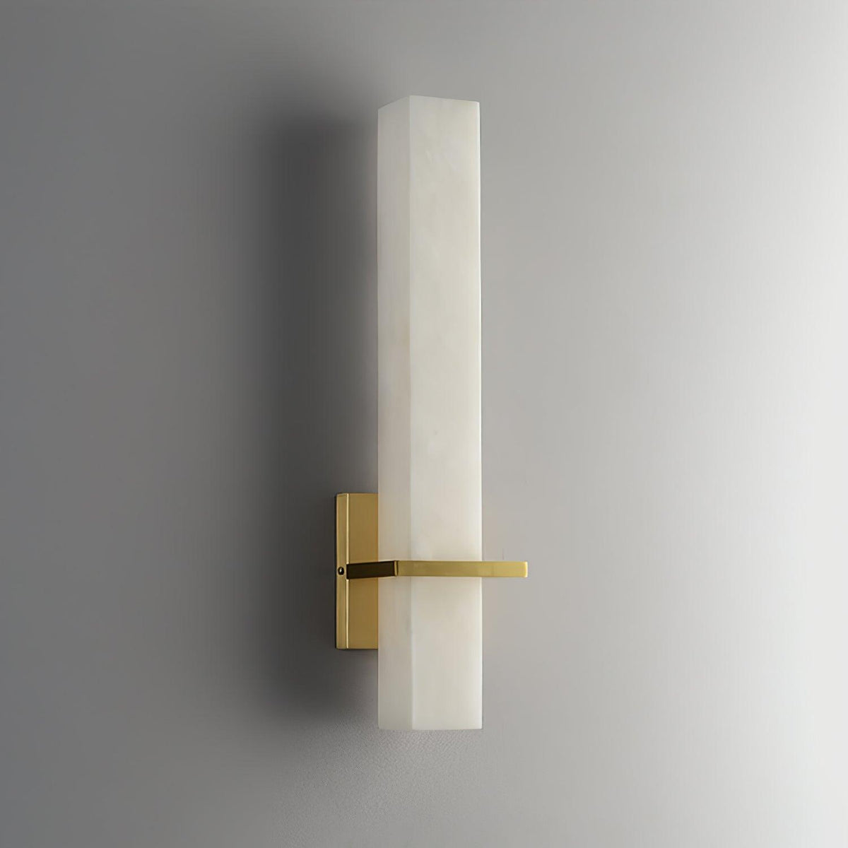 Ritta Wall Lamp White Alabaster Brass Modern Cuboid-Neutral Decor
