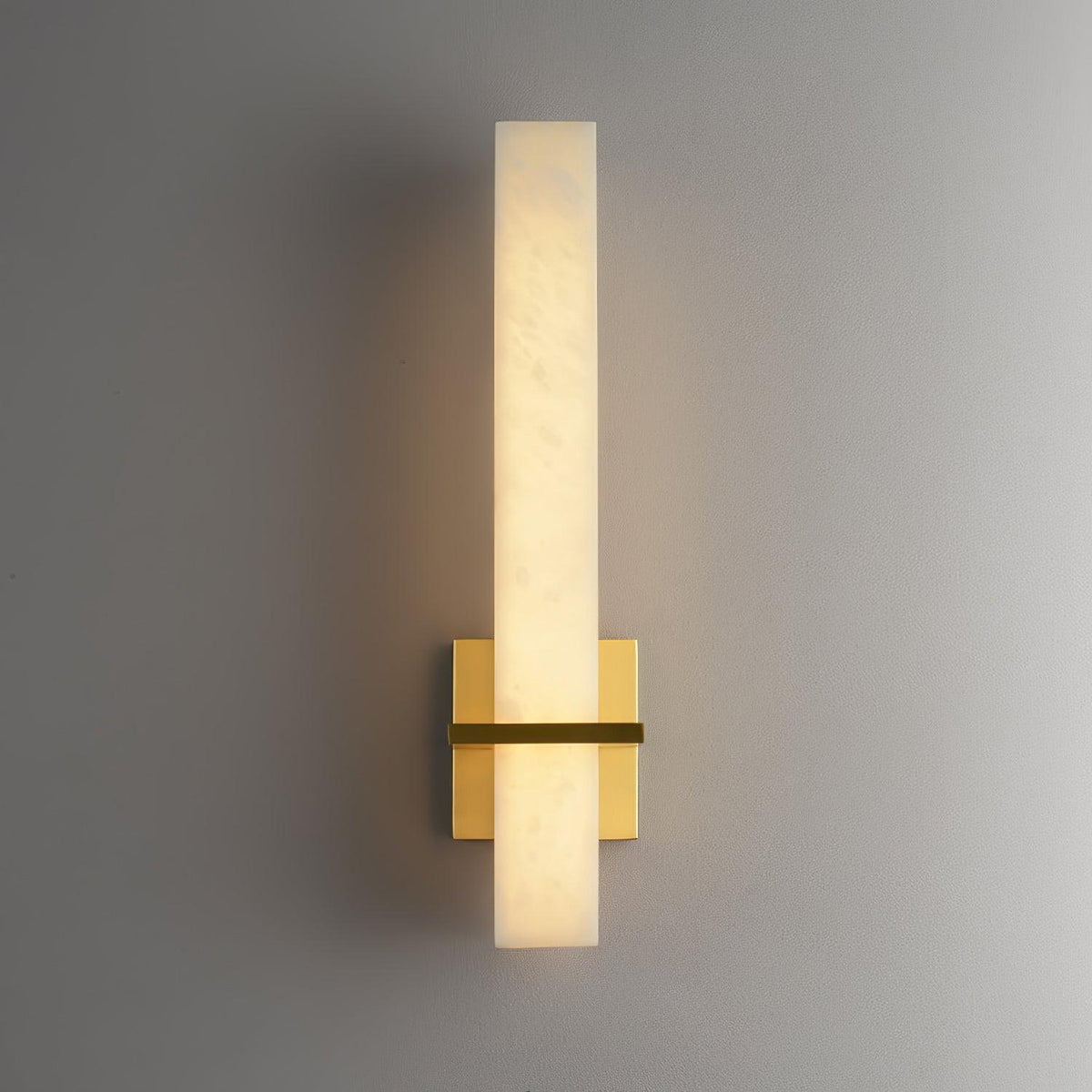 Ritta Wall Lamp White Alabaster Brass Modern Cuboid-Neutral Decor