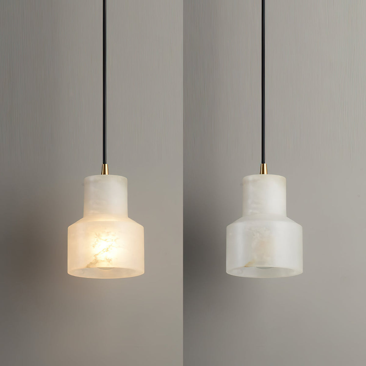 Syphae Suspension Laiton Albâtre Minimaliste Moderne