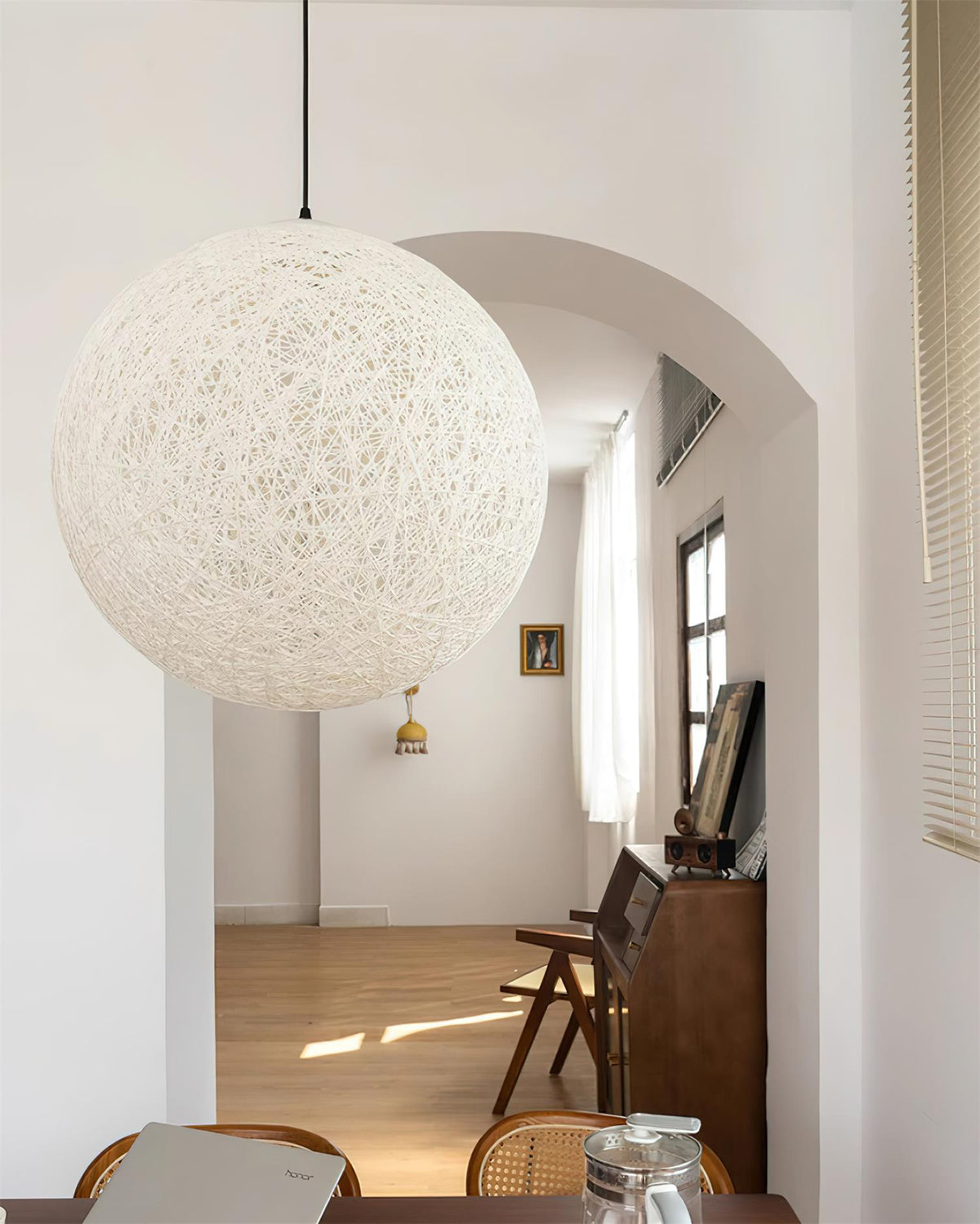 Rovira Pendant Light Hemp Rattan Sphere Bohemian-Neutral Decor