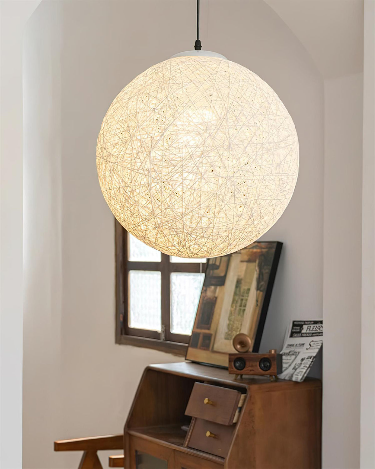 Rovira Pendant Light Hemp Rattan Sphere Bohemian-Neutral Decor
