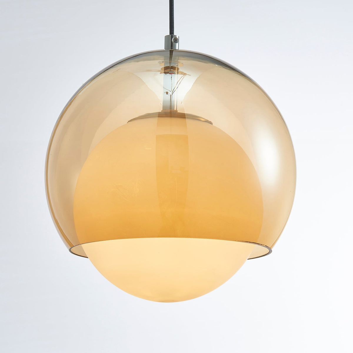 Pendant Light Double Globe Shade Glass Modern Minimalist Ambient-Neutral Decor