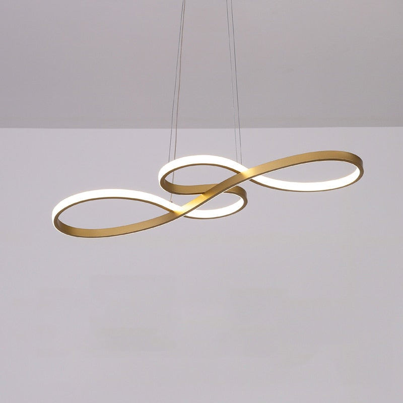 Tavren Suspension Linéaire Nordique Noir/Blanc/Or. Chambre-Cielum