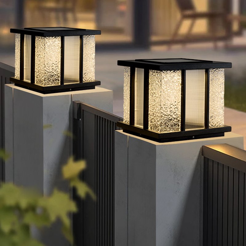 Tirixon Lampe Solaire Extérieure Cube en Verre Moderne-Cielum