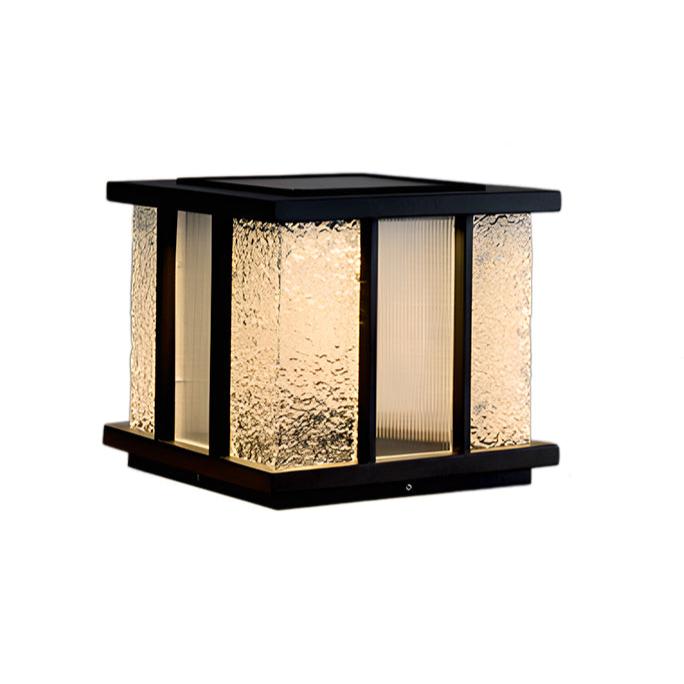 Tirixon Lampe Solaire Extérieure Cube en Verre Moderne-Cielum