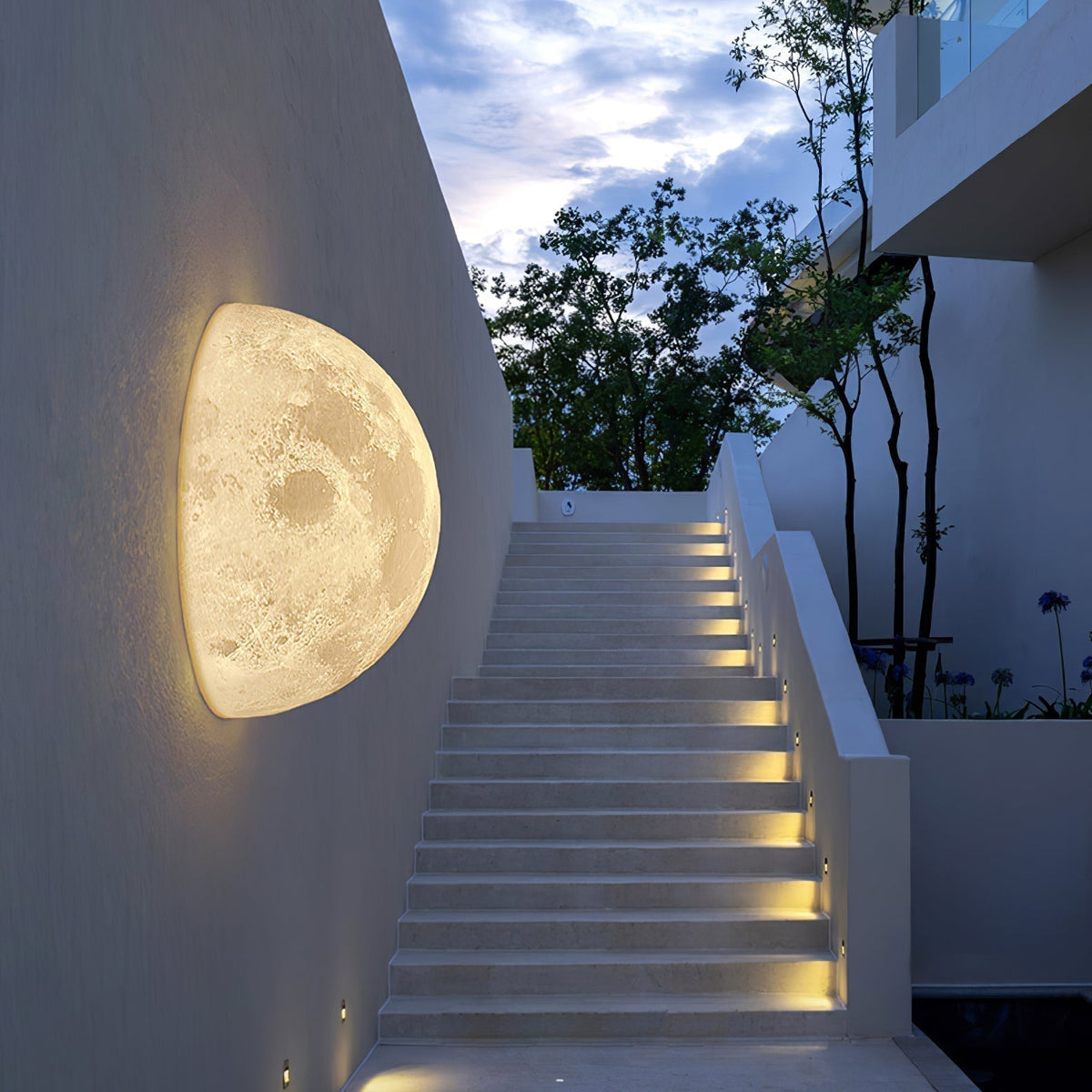 Lirixo Applique Murale 3D en Plastique Art Nordique Lune-Cielum