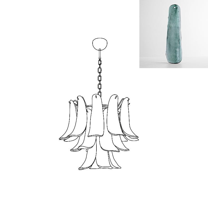 Arixon Lustre Pétales en Verre de Murano Vintage-Cielum