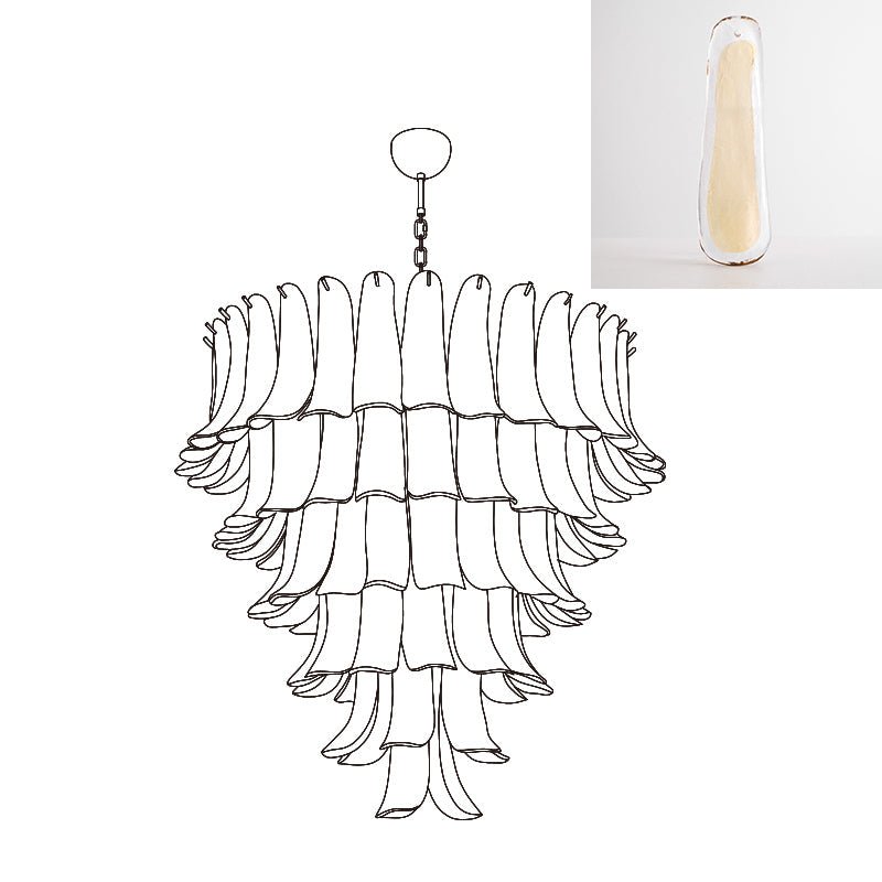 Arixon Lustre Pétales en Verre de Murano Vintage-Cielum