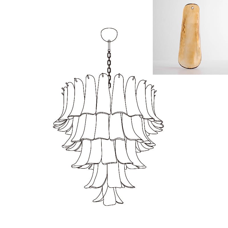 Arixon Lustre Pétales en Verre de Murano Vintage-Cielum