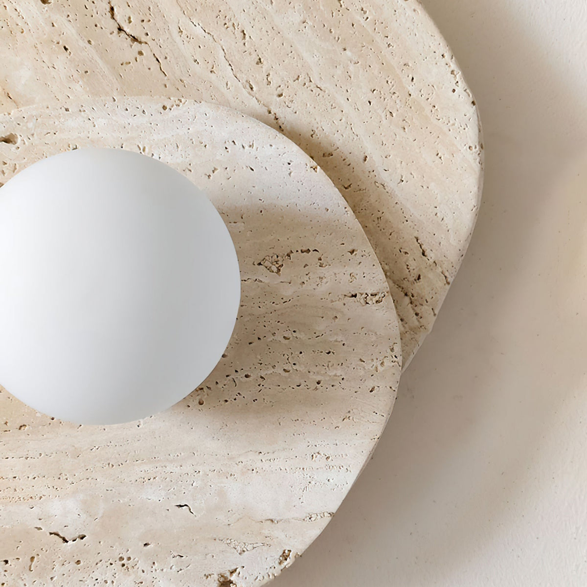 Neptune Wall Light Travertine Layered Wabi-sabi Aesthetics-Neutral Decor