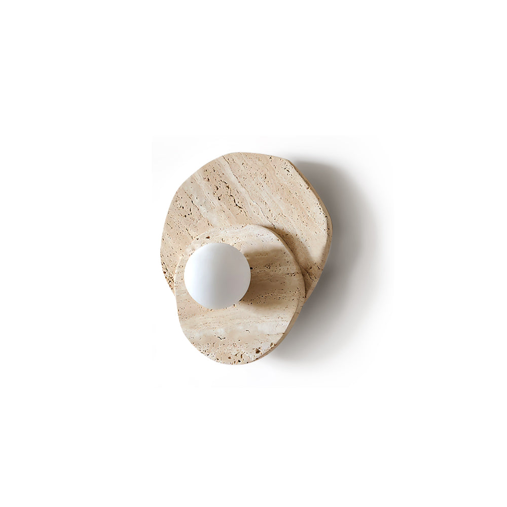 Neptune Wall Light Travertine Layered Wabi-sabi Aesthetics-Neutral Decor