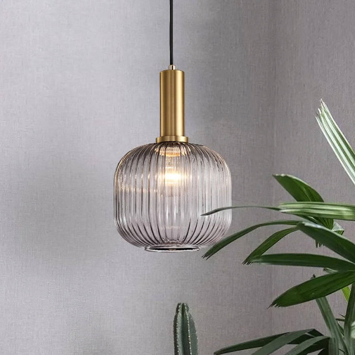 Elara Ribbed Pendant Lamp-Neutral Decor