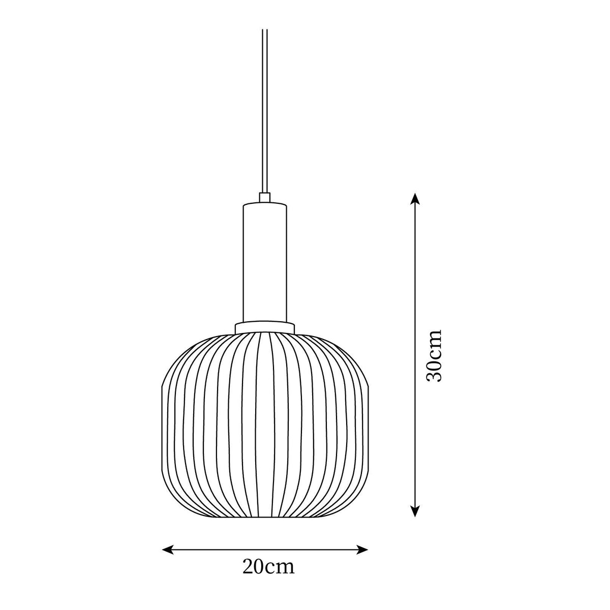 Elara Ribbed Pendant Lamp-Neutral Decor