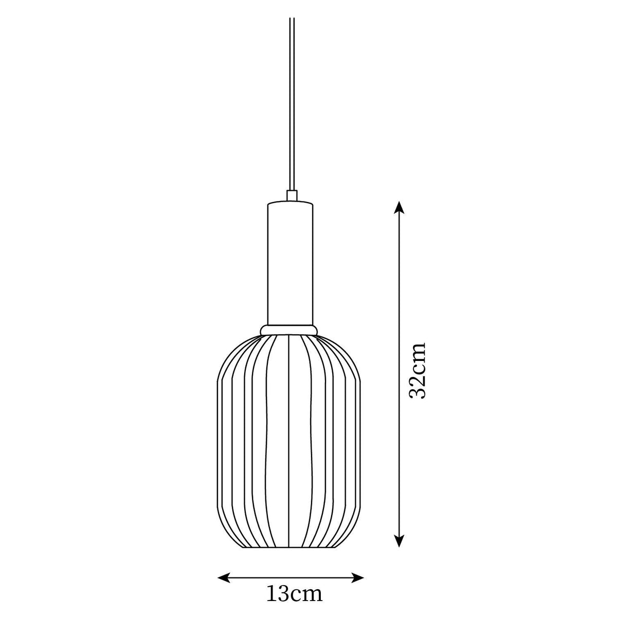 Elara Ribbed Pendant Lamp-Neutral Decor