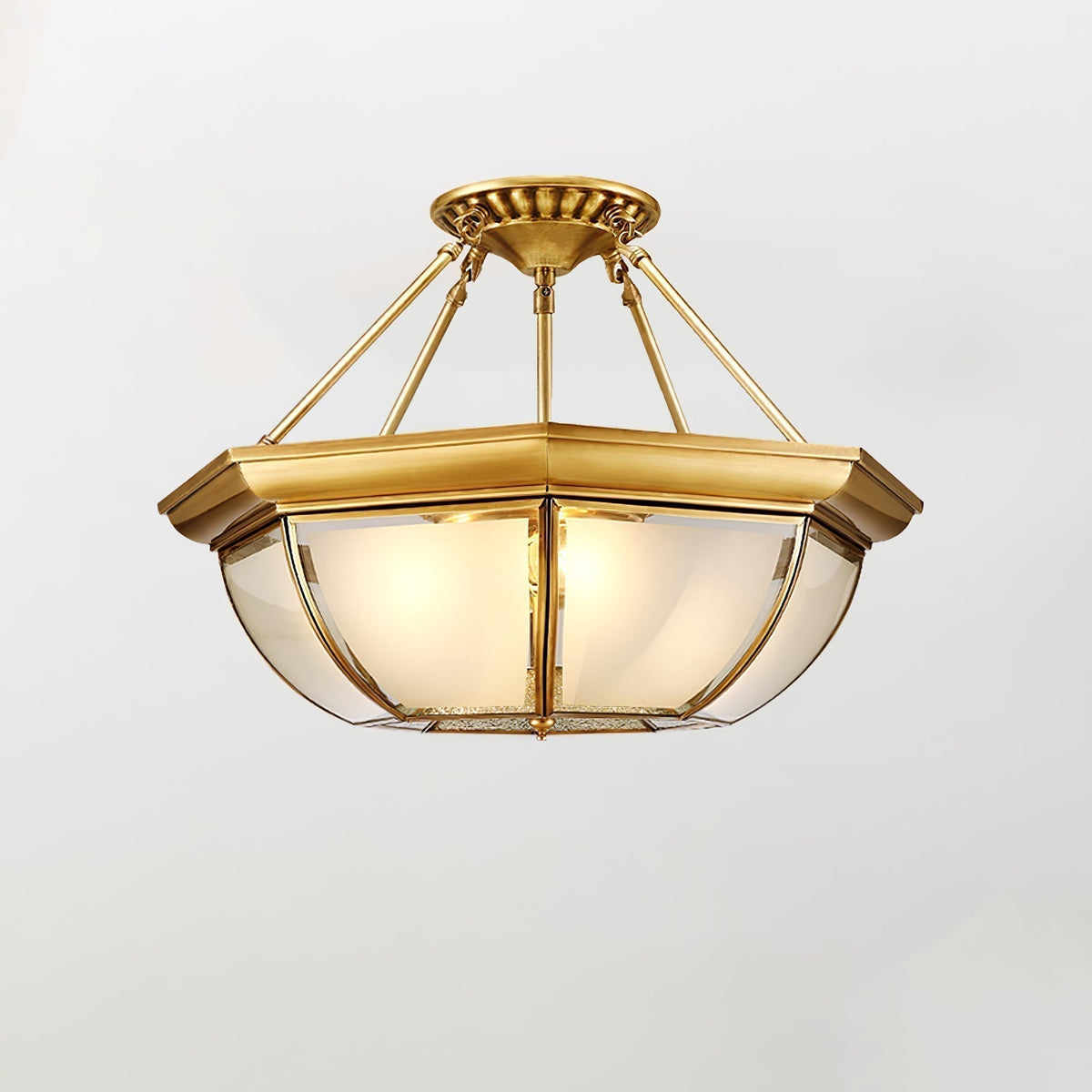 Sevelo Lampe de Plafond Laiton Verre-Cielum