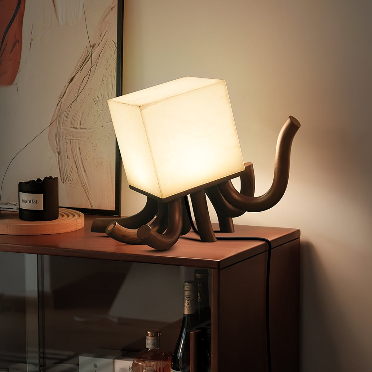 Dravk Lampe de Table Tentacle en Albâtre