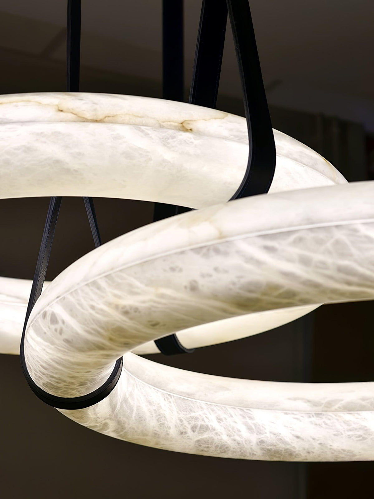 Oslo Pendant Light Alabaster Ring Straps Scandinavian-Neutral Decor