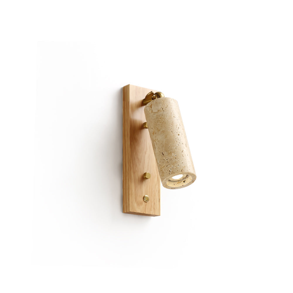 Neptune Wall Lamp Spotlight Yellow Travertine Wood-Neutral Decor