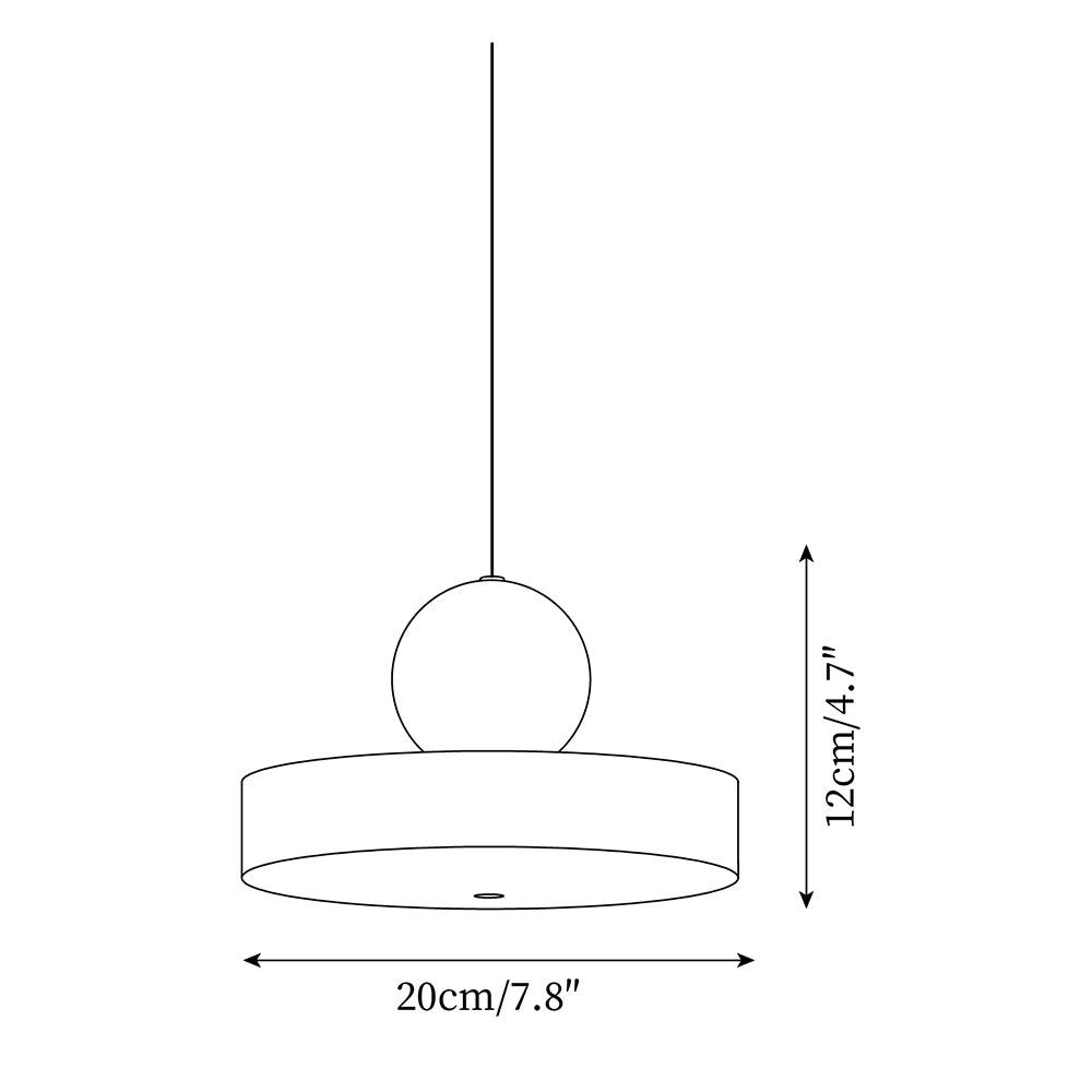 Pendant Lamp Metal Body Red Sphere Shade Modern Retro Accent-Neutral Decor