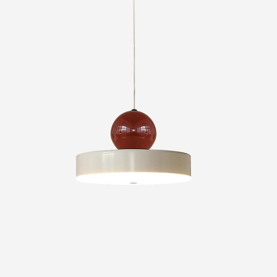 Pendant Lamp Metal Body Red Sphere Shade Modern Retro Accent-Neutral Decor