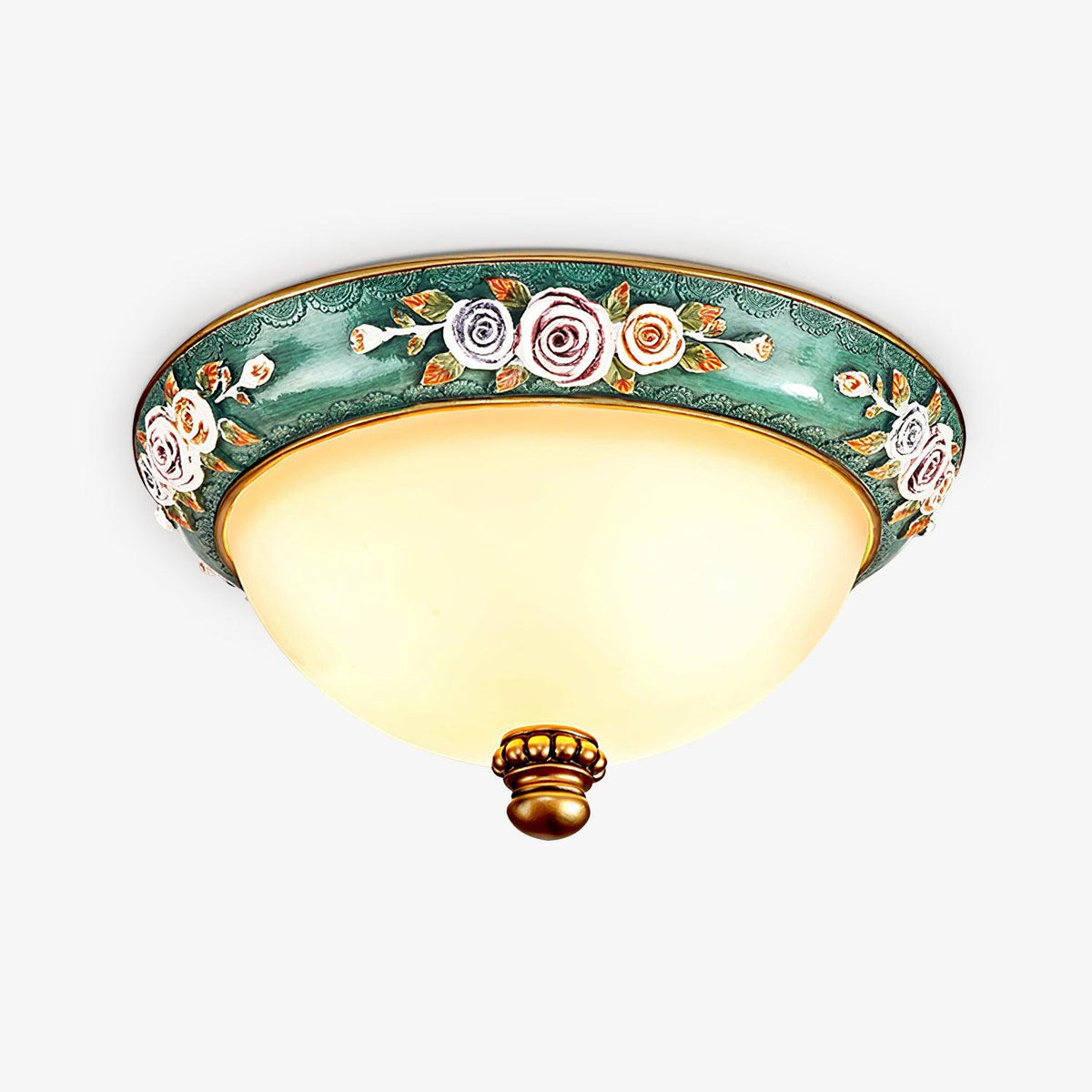 Virixo Plafonnier en Résine et Verre Forme de Bol Pastoral-Cielum
