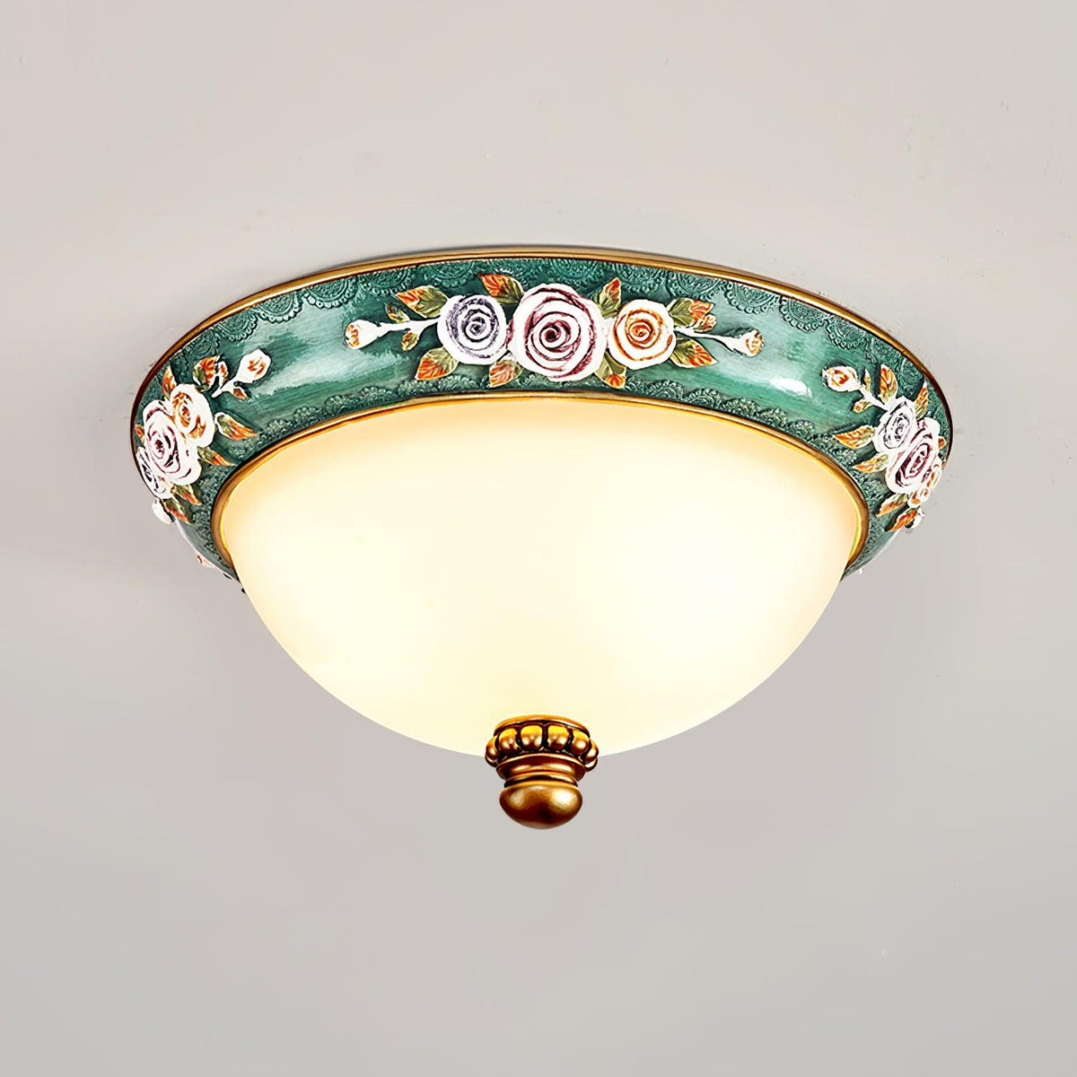Virixo Plafonnier en Résine et Verre Forme de Bol Pastoral-Cielum