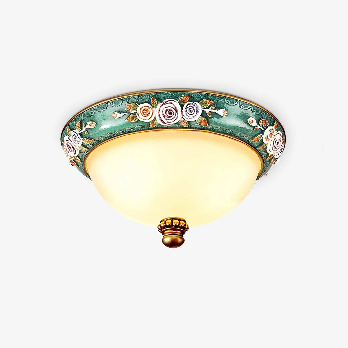 Virixo Plafonnier en Résine et Verre Forme de Bol Pastoral-Cielum