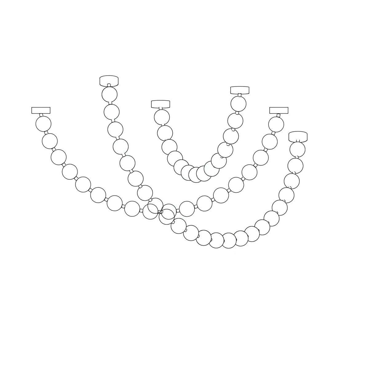 Vomino Lustre Perles Collier Boules en Verre-Cielum