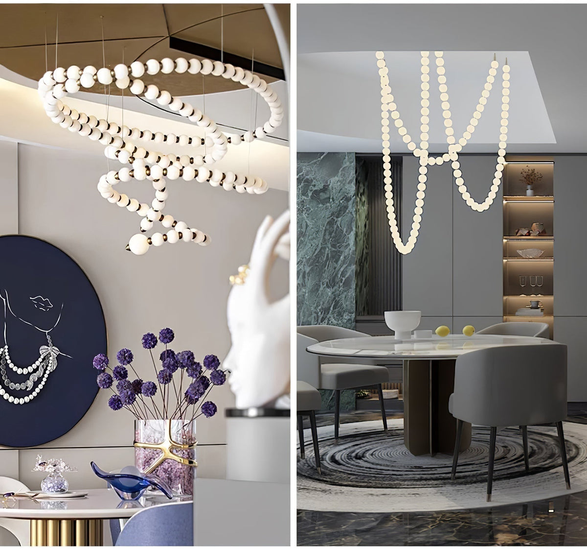 Vomino Lustre Perles Collier Boules en Verre-Cielum