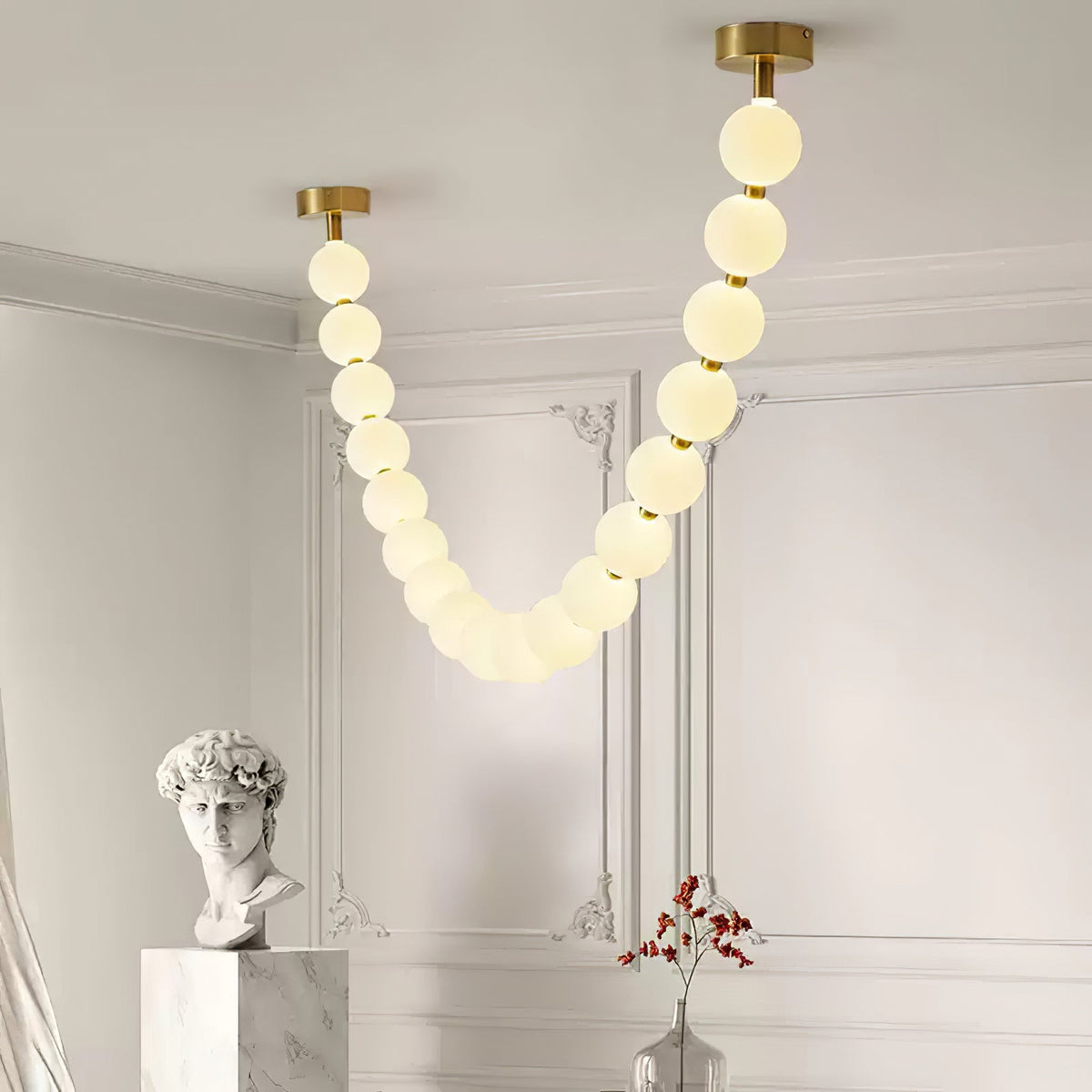 Vomino Lustre Perles Collier Boules en Verre-Cielum