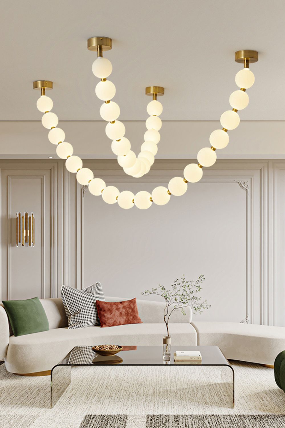 Vomino Lustre Perles Collier Boules en Verre-Cielum