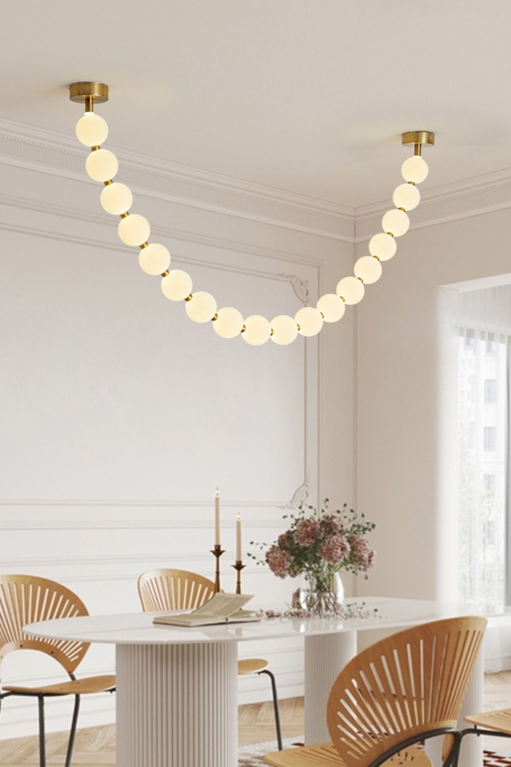 Vomino Lustre Perles Collier Boules en Verre-Cielum