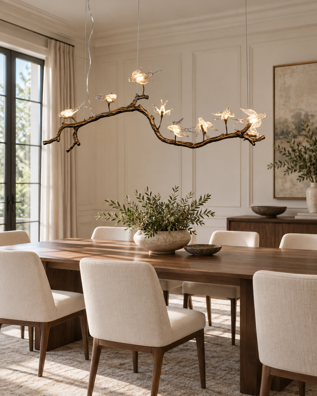Dovemere Lustre Linéaire À Branches Et Oiseaux