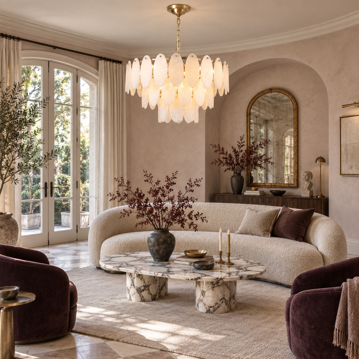 Elmsford Lustre En Albâtre