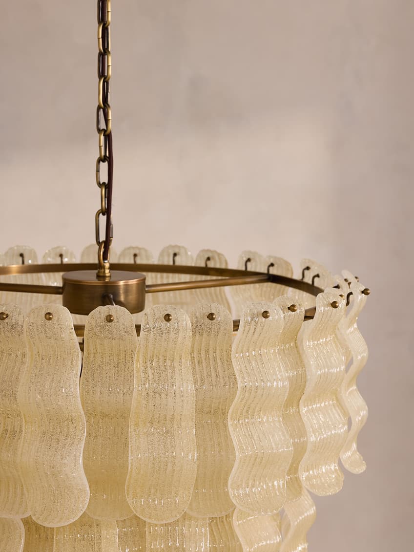 Borzi Lustre en Verre Jaune Feuille Luxueuse