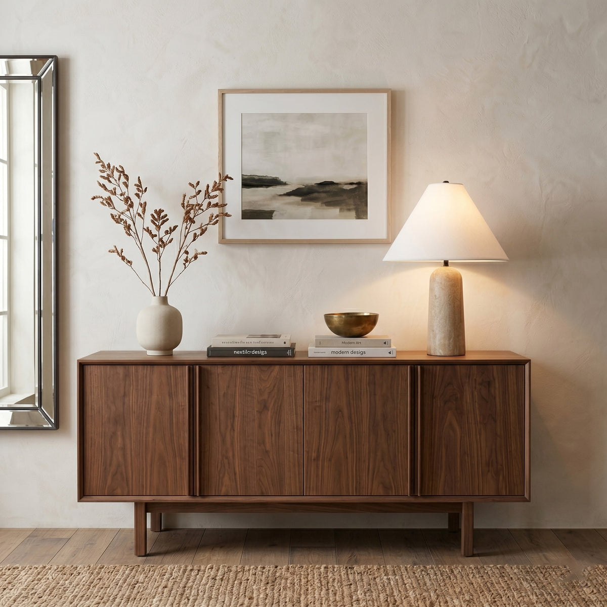 Astere Lampe de Table en Travertin Beige