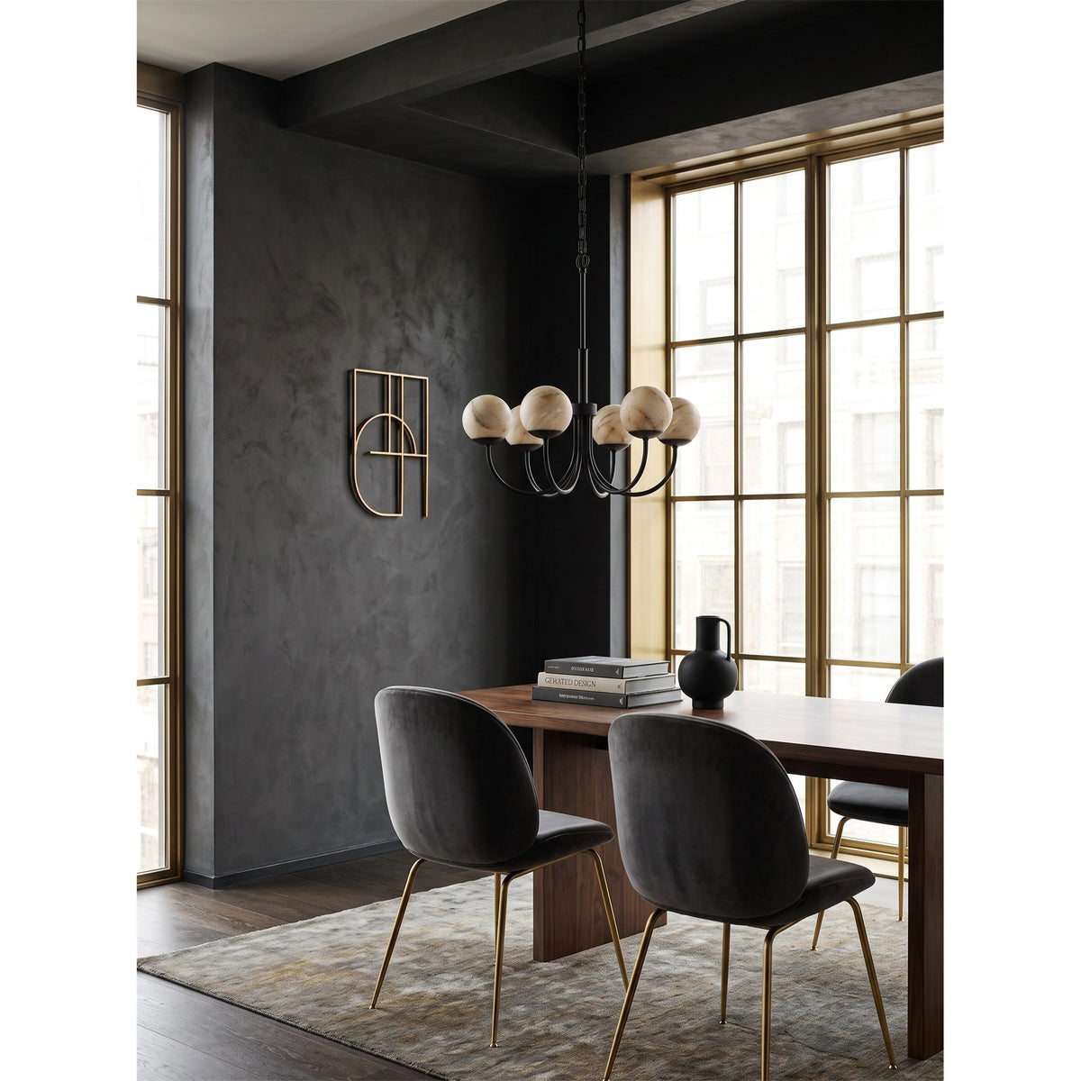 Lumoaine Lustre à globes en albâtre