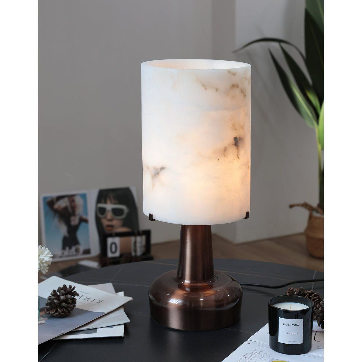Orvex Lampe de Table en Albâtre