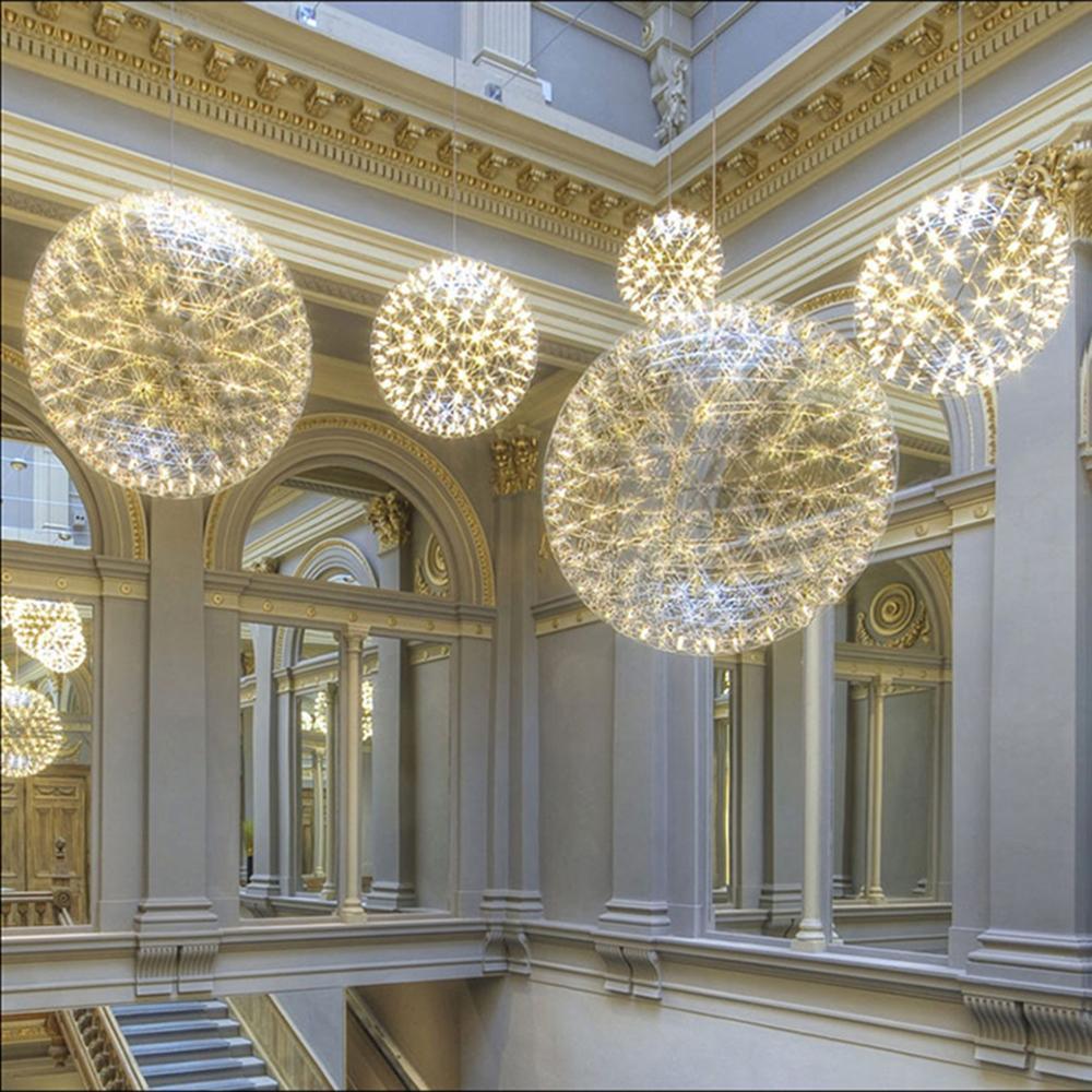 Noveno Suspension Boule Dorée de Luxe Postmoderne-Cielum