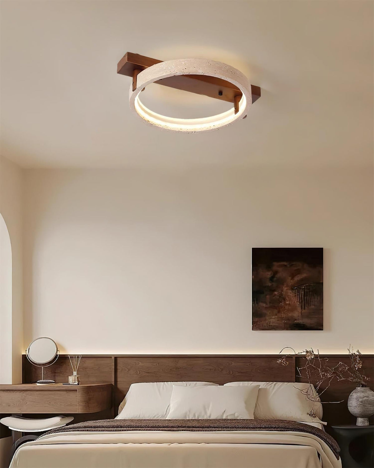 Ritta Natural Travertine Ceiling Lamp - Neutralighting