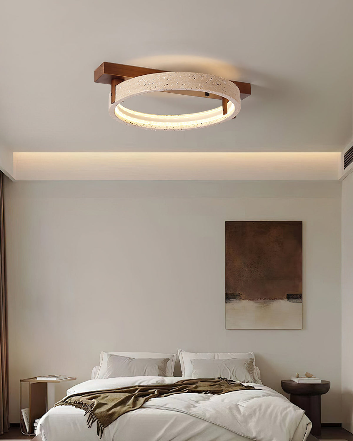 Ritta Natural Travertine Ceiling Lamp - Neutralighting