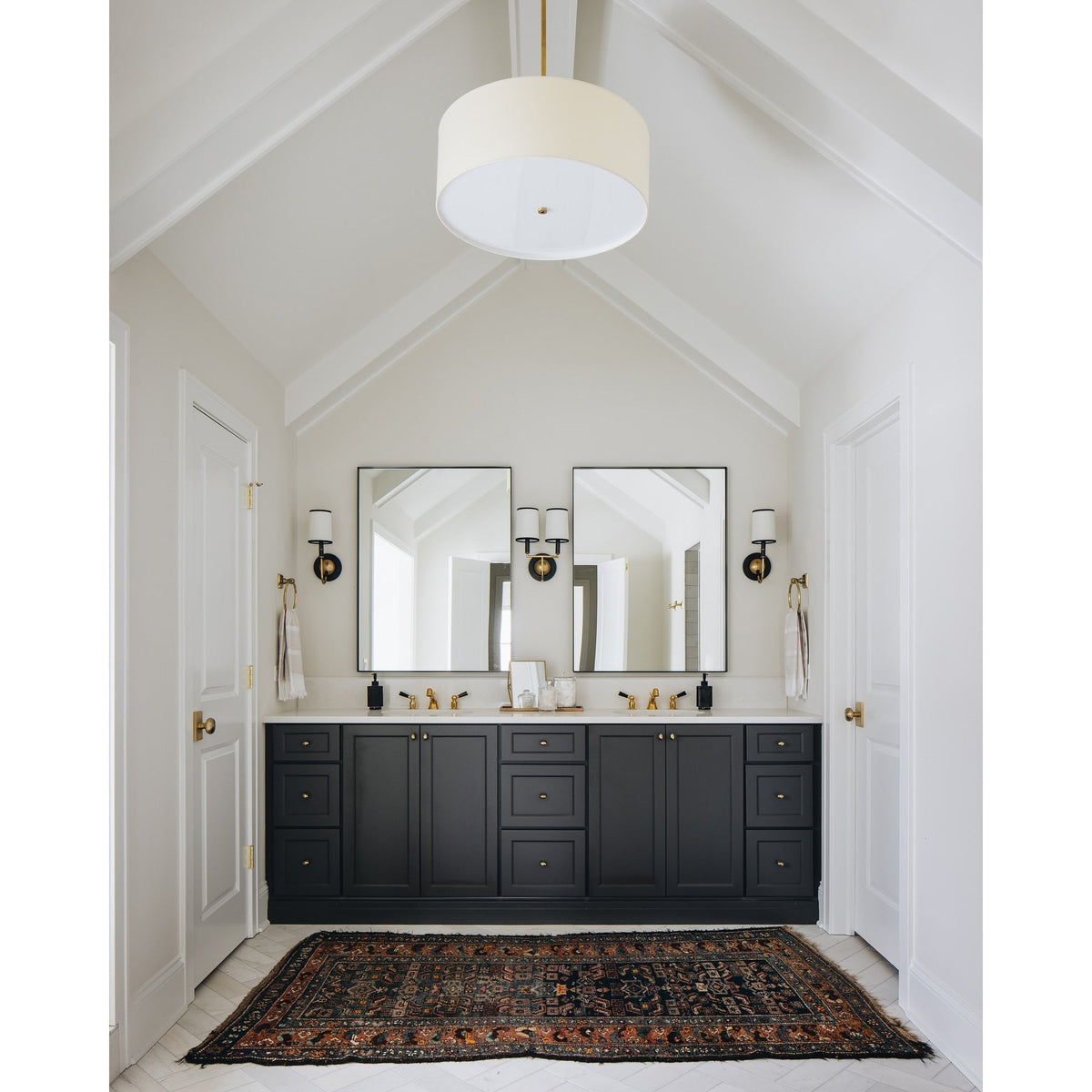 Olvynis Suspension Moderne Minimaliste en Laiton et Tissu