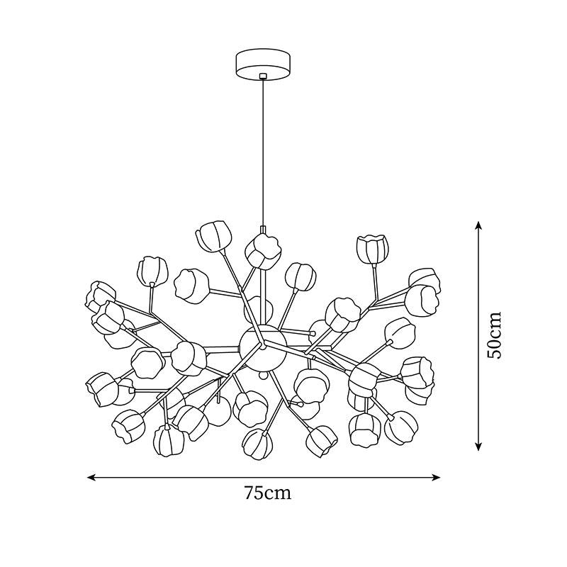 Elora Flower Chandelier-Neutral Decor