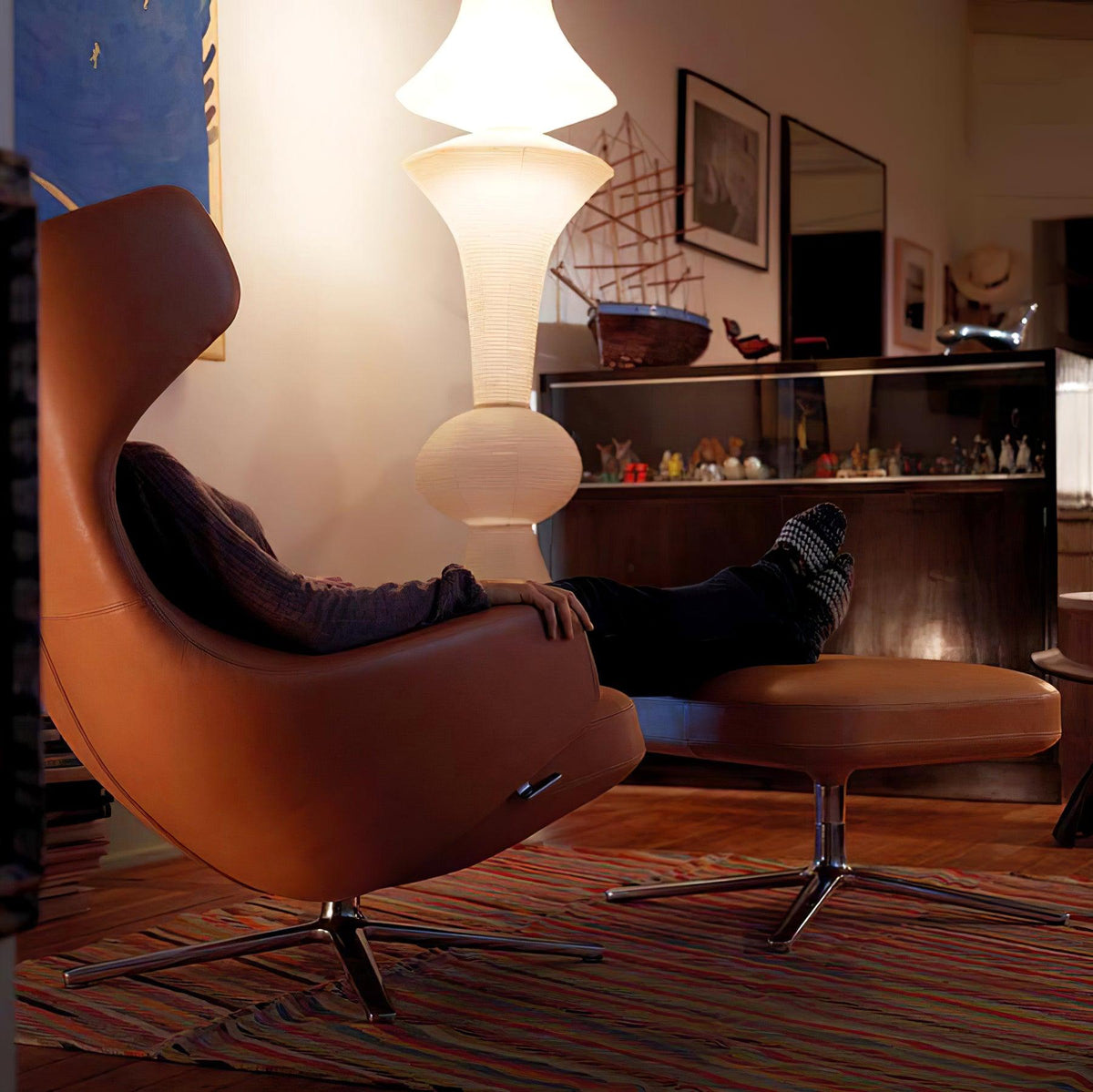Noveny Suspension Luminaire Papier Washi E pour Salon-Cielum