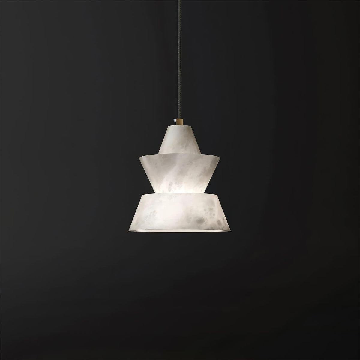Ezion Layered White Alabaster Pendant Light-Neutral Decor