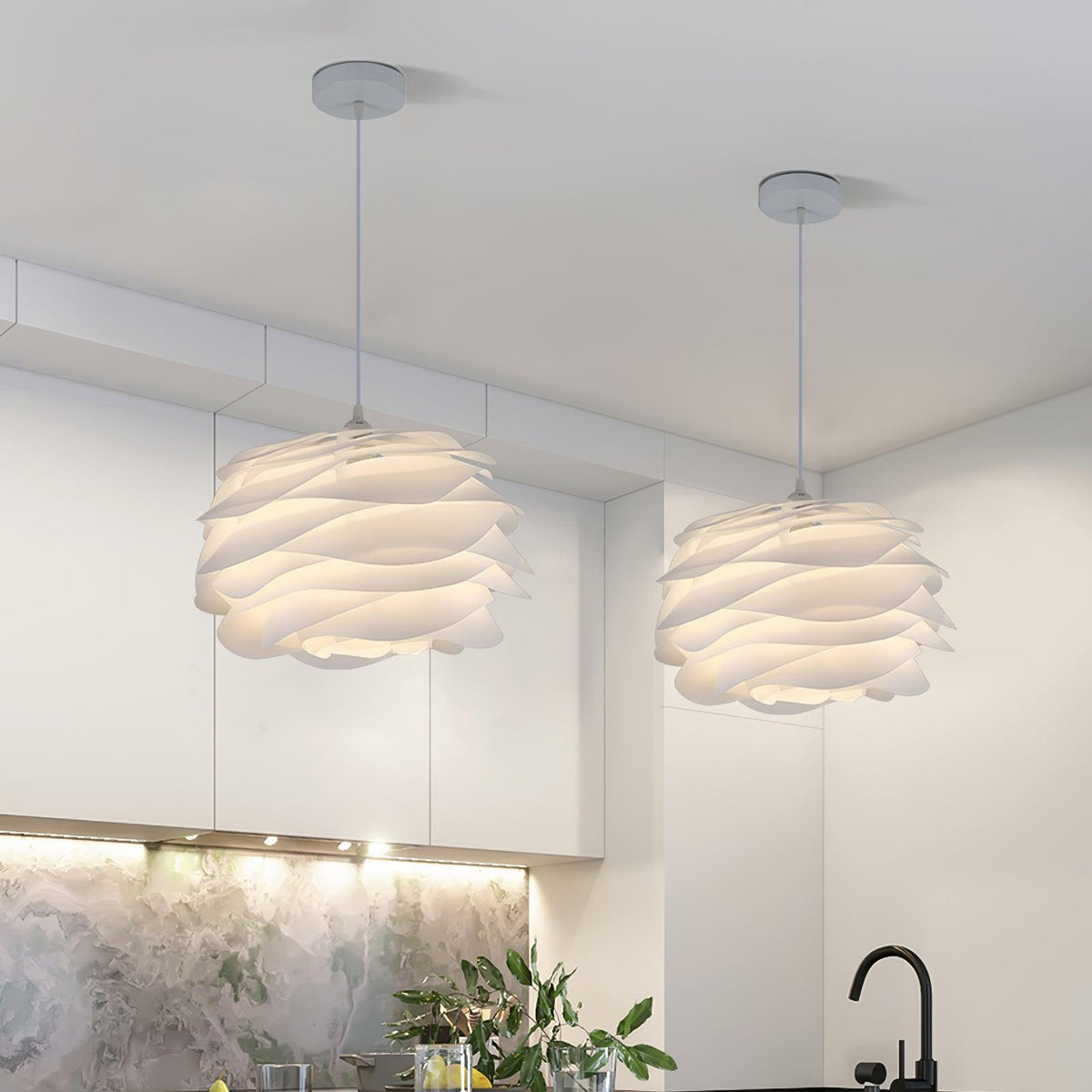 Adriora Lampe suspendue en PVC motif rose floral superposé romantique