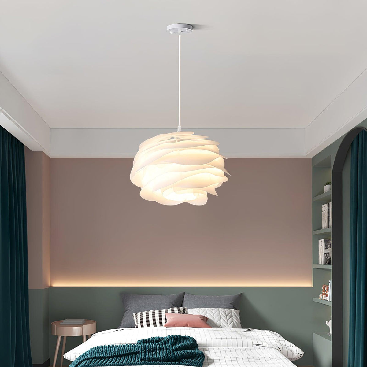 Adriora Lampe suspendue en PVC motif rose floral superposé romantique