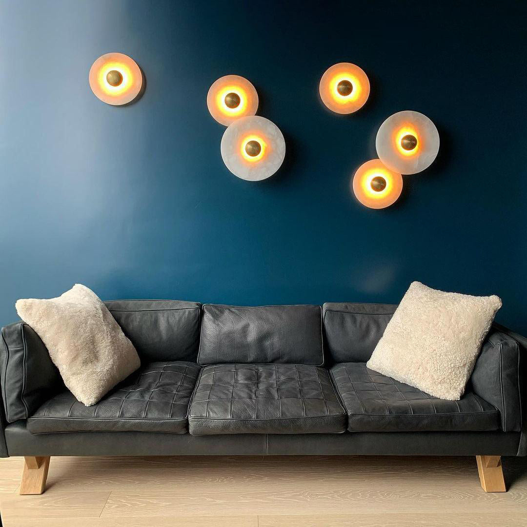 Apollo Round Alabaster Wall Lamp-Neutral Decor