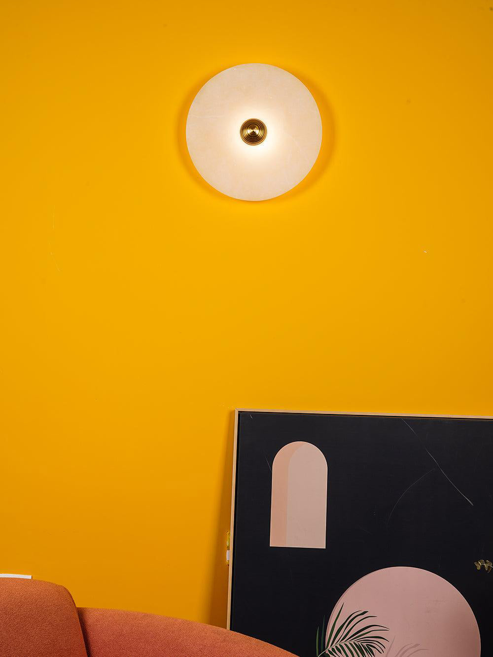 Apollo Round Alabaster Wall Lamp-Neutral Decor